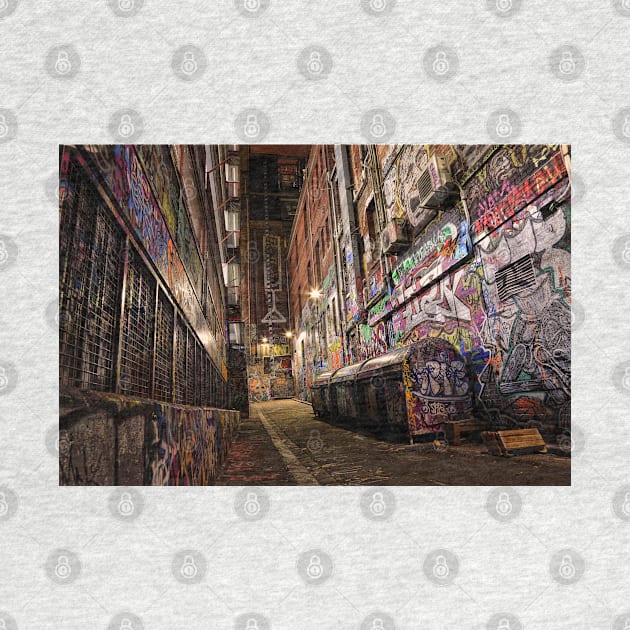 Graffiti Lane at Night Time by Design A Studios